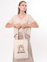Zoozie Bags 1613 Bolso de mano de algodón 100% para mujer, 35x40x8cm, color crema